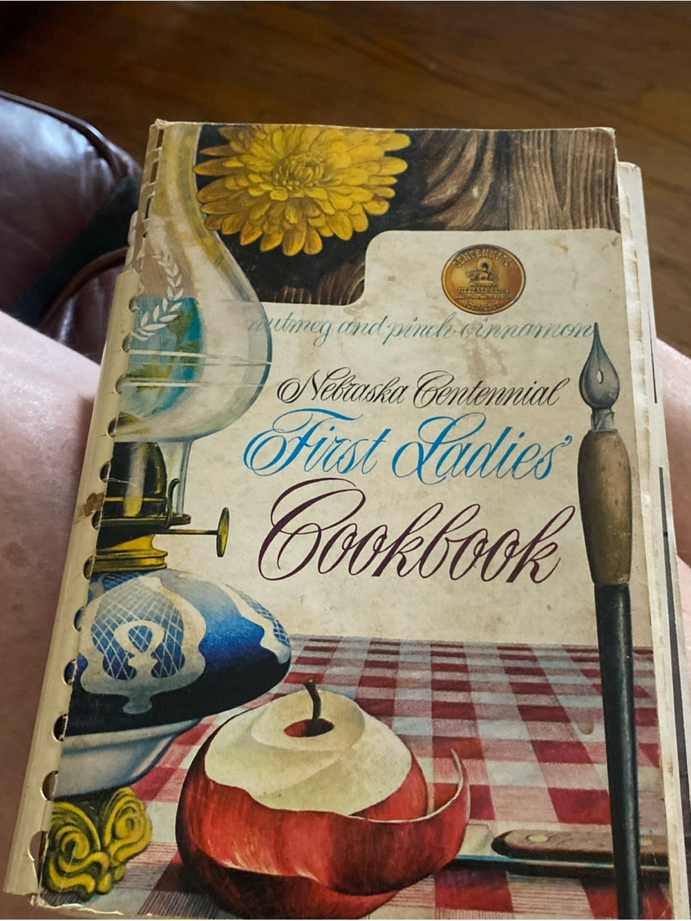 Nebraska Centennial First Ladies' Cookbook - Decorative Red & Cream Cover1966